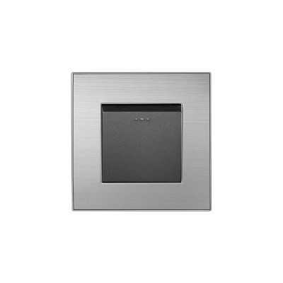 European Metal Frame 2 Gang Wall Switch Brushed Steel